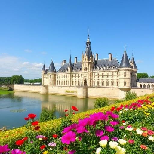 Le Ch√¢teau d'Amboise dominant la Loire, avec ses jardins fleuris.